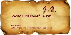 Garami Nikodémusz névjegykártya